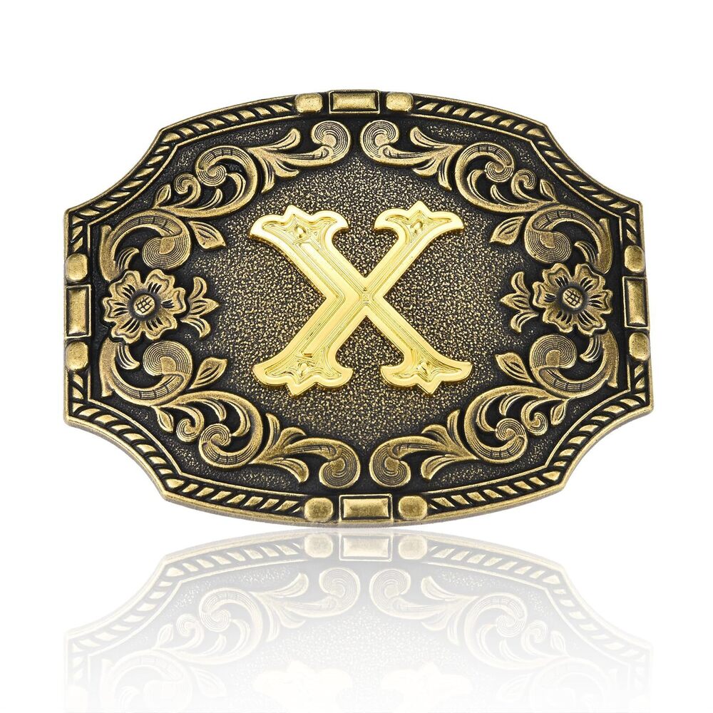 1342 Western Belt Buckle Initial Letters X Cowboy Rodeo Belt Buckles Cowboy